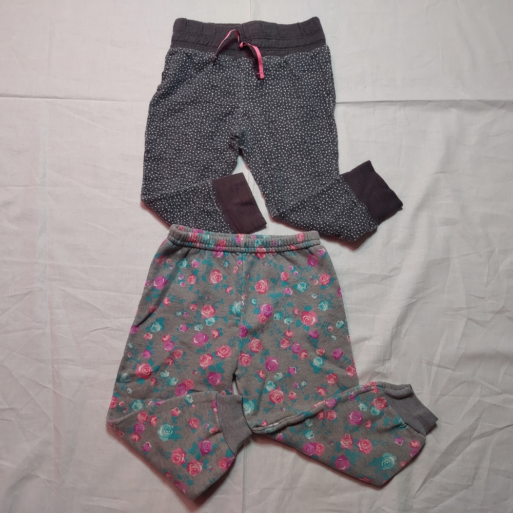 Girls Sweatpants 2T Gray Floral Kids Pants Cat & Jack Garanimals Girls Bottoms